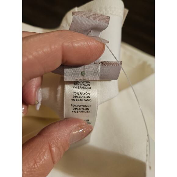 Chico's Ponte Slim Basic Pant in Antique White Elastic Stretch - Picture 9 of 10